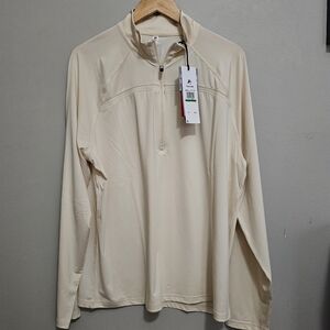 FILA Men's Cream Quarter-Zip Tennis Pullover